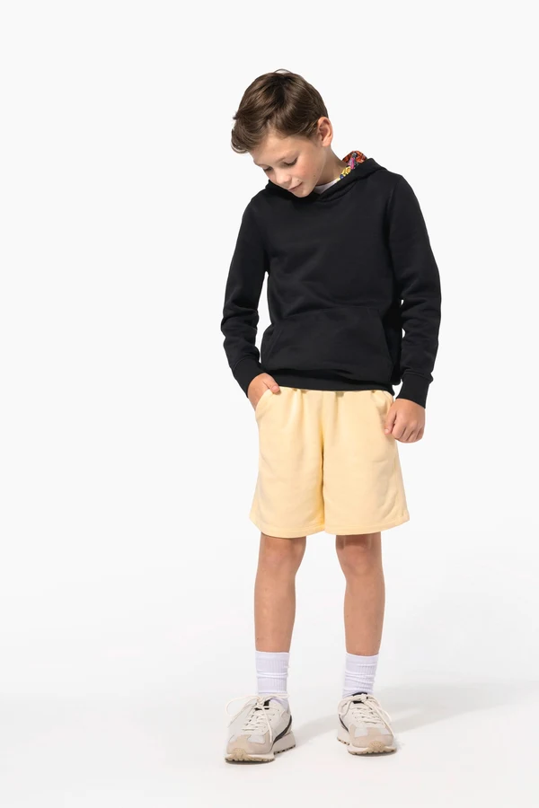 Kapuzensweatshirt mit kontrastfarbener Kapuze und Motiven für Kinder