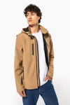3-lagige Unisex-Softshell-Jacke mit Kapuze und abnehmbaren Ärmeln
