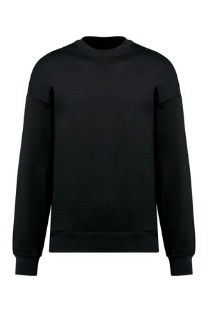 Umweltfreundliches Oversize-Unisex-Sweatshirt mit Rundhalsausschnitt Black