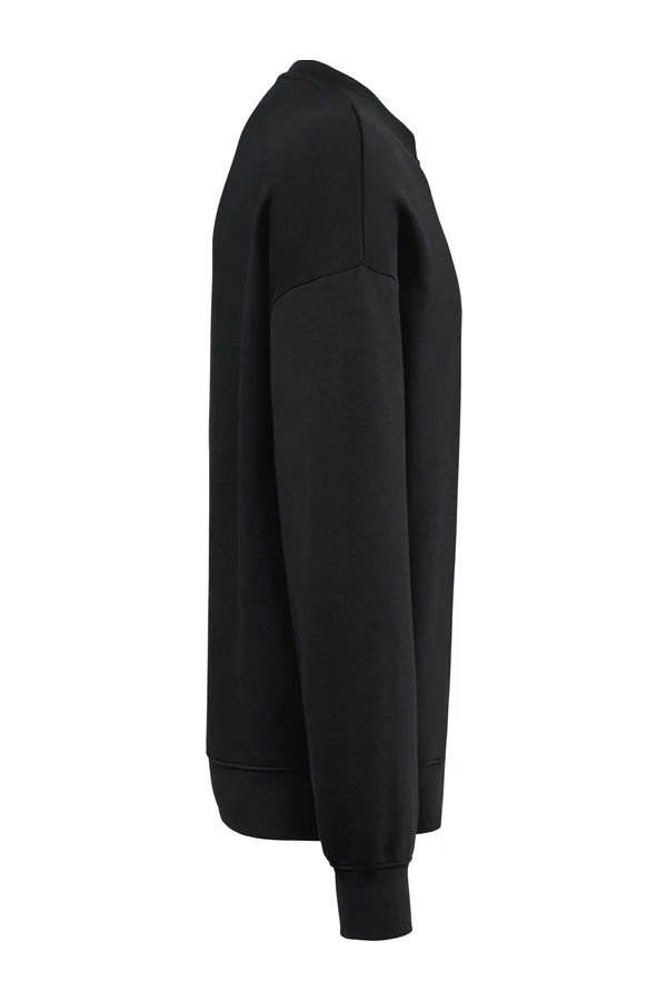 Umweltfreundliches Oversize-Unisex-Sweatshirt mit Rundhalsausschnitt Black