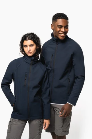 Umweltfreundliche 3-lagige Unisex-Softshell-Jacke