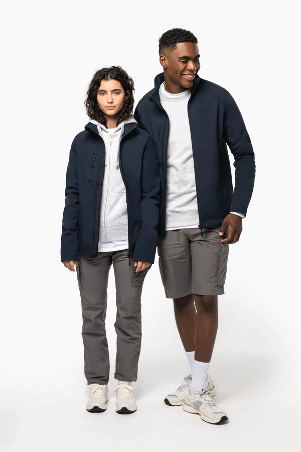 Umweltfreundliche 3-lagige Unisex-Softshell-Jacke