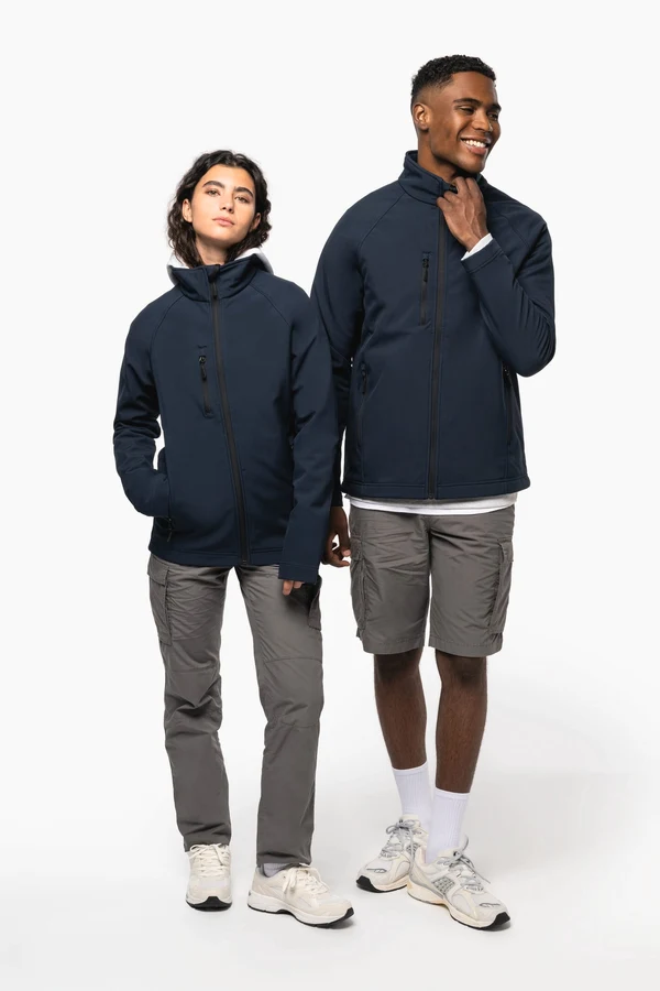 Umweltfreundliche 3-lagige Unisex-Softshell-Jacke