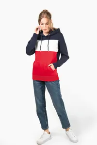 Dreifarbiges Kapuzensweatshirt, Unisex