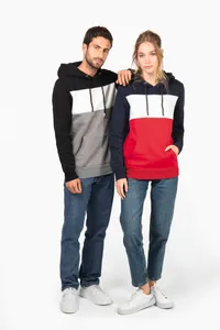 Dreifarbiges Kapuzensweatshirt, Unisex