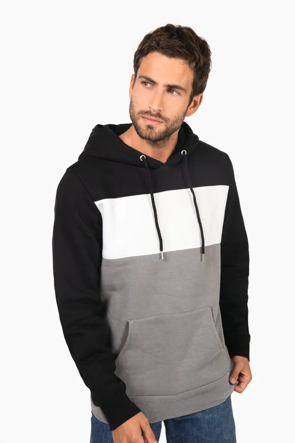 Dreifarbiges Kapuzensweatshirt, Unisex