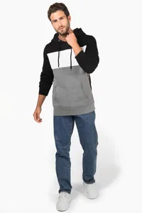 Dreifarbiges Kapuzensweatshirt, Unisex