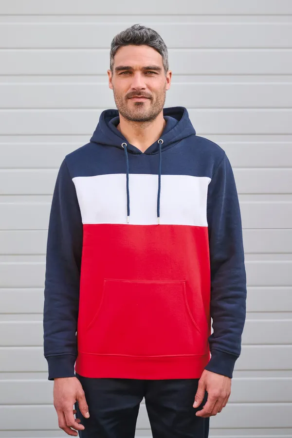 Dreifarbiges Kapuzensweatshirt, Unisex