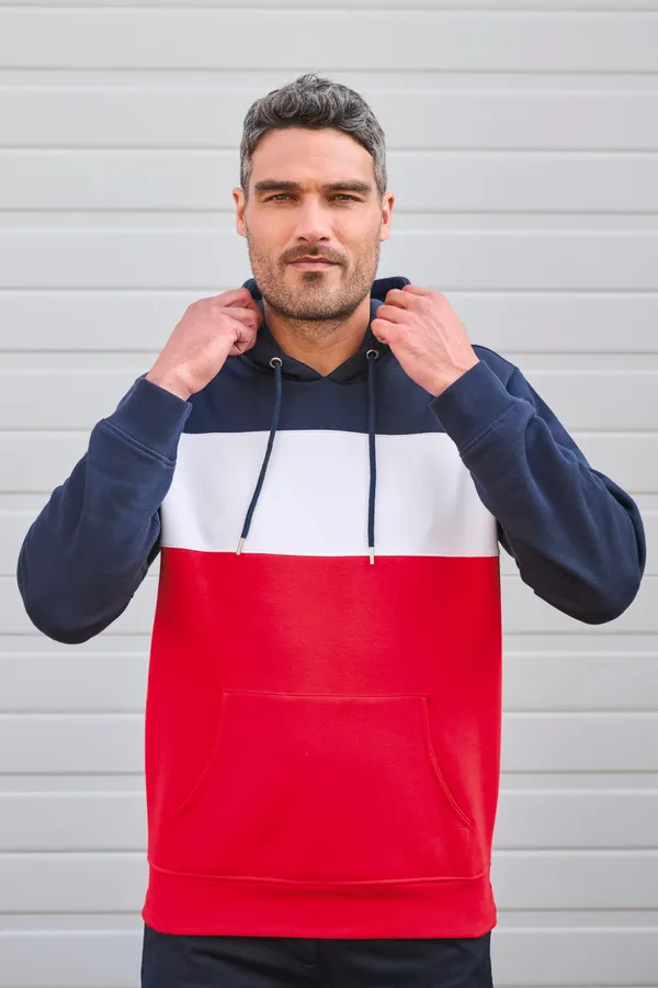 Dreifarbiges Kapuzensweatshirt, Unisex