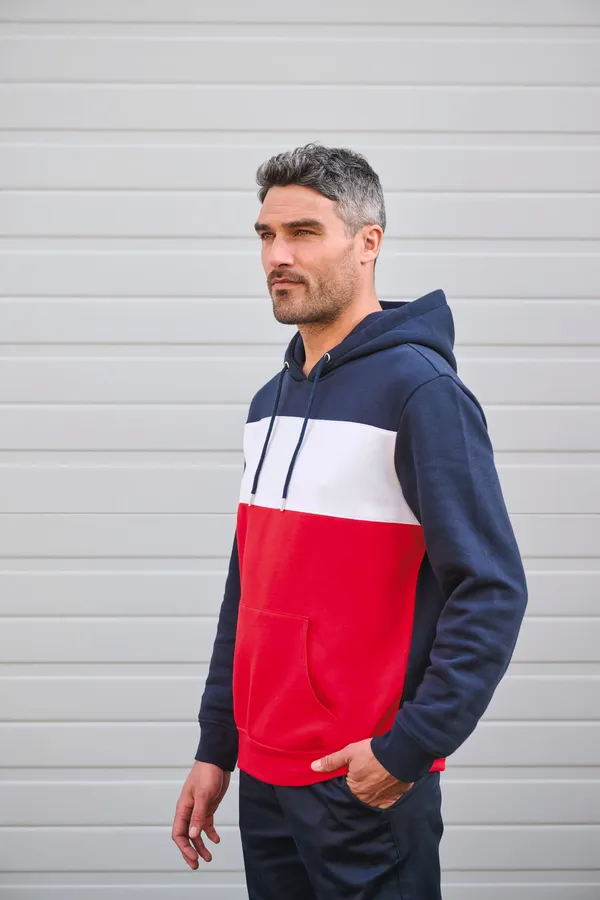 Dreifarbiges Kapuzensweatshirt, Unisex