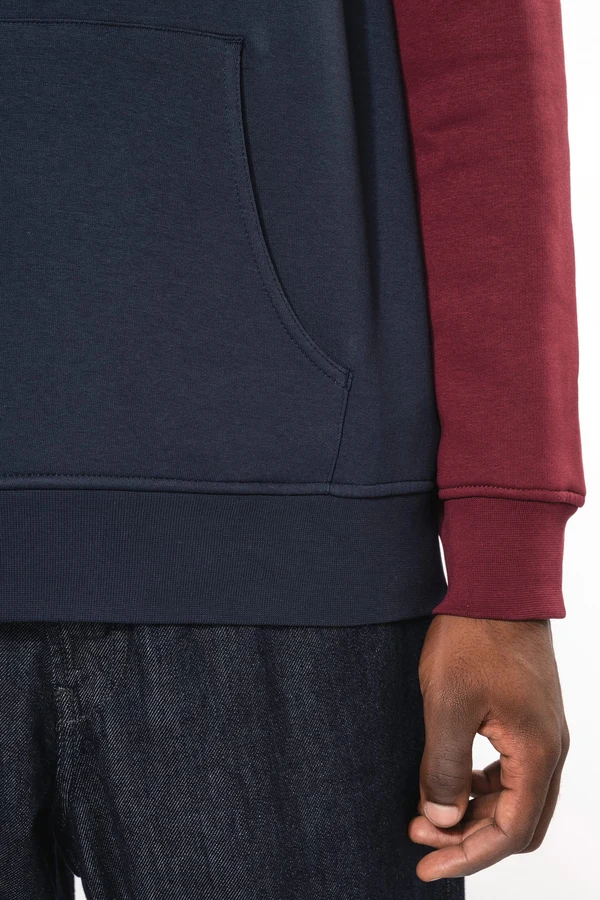 Dreifarbiges Kapuzensweatshirt, Unisex