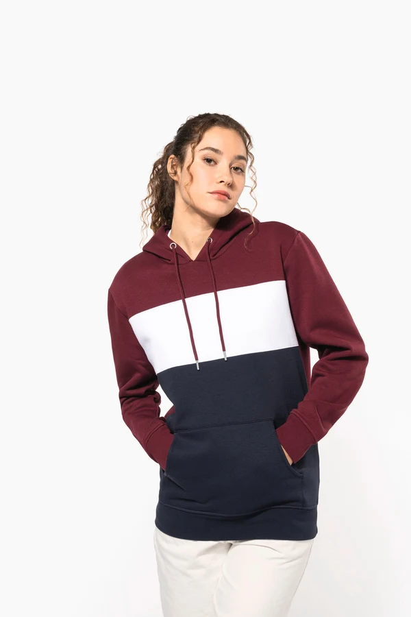 Dreifarbiges Kapuzensweatshirt, Unisex
