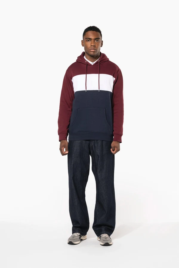 Dreifarbiges Kapuzensweatshirt, Unisex
