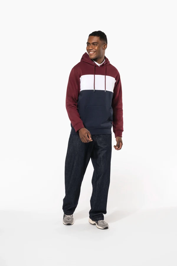 Dreifarbiges Kapuzensweatshirt, Unisex