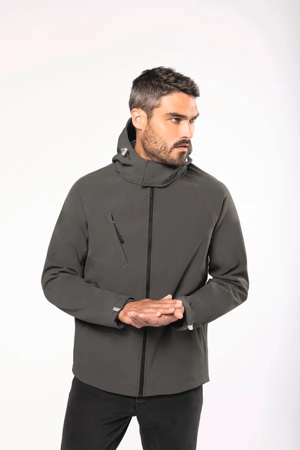 Herren Softshell-Jacke mit Abnehmbare Kapuze