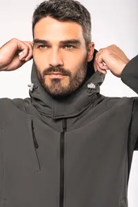 Herren Softshell-Jacke mit Abnehmbare Kapuze