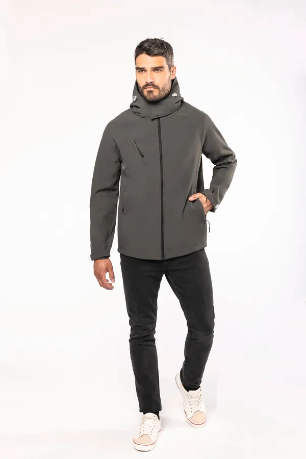 Herren Softshell-Jacke mit Abnehmbare Kapuze