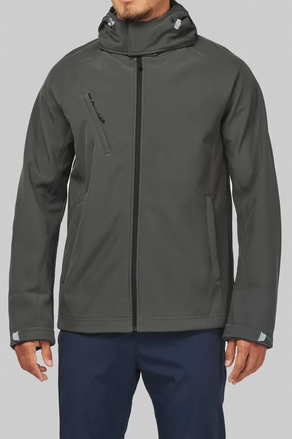 Herren Softshell-Jacke mit Abnehmbare Kapuze