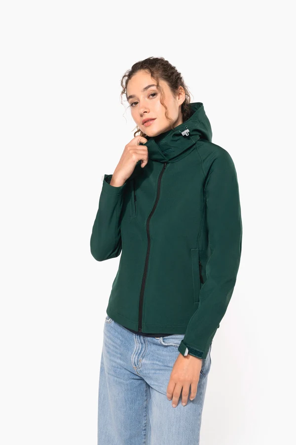 Damen Softshell-Jacke mit Abnehmbare Kapuze