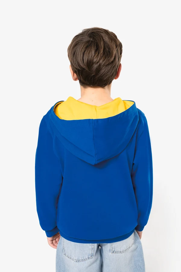Kinder Kapuzenshirt Bicolor