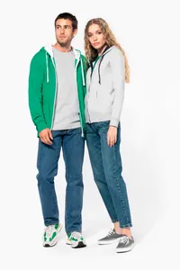 HERREN-KAPUZENSWEATSHIRT BICOLOR mit Reißverschluss