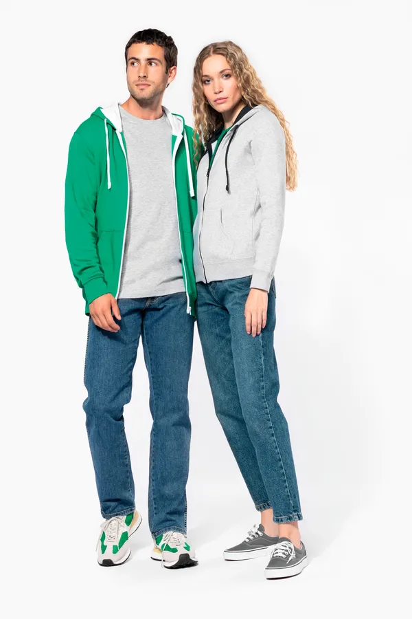 HERREN-KAPUZENSWEATSHIRT BICOLOR mit Reißverschluss