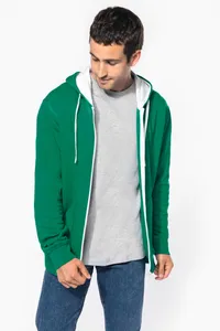 HERREN-KAPUZENSWEATSHIRT BICOLOR mit Reißverschluss