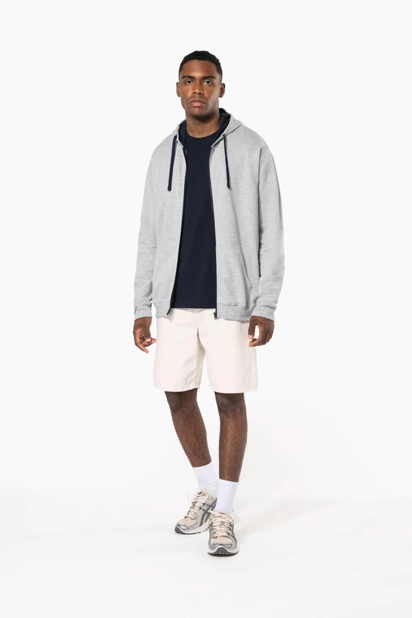 HERREN-KAPUZENSWEATSHIRT BICOLOR mit Reißverschluss