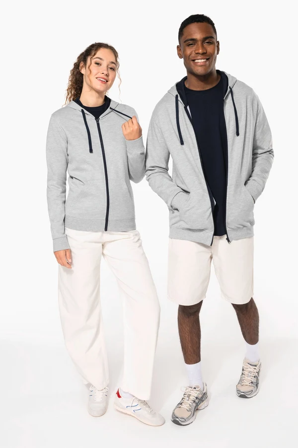 HERREN-KAPUZENSWEATSHIRT BICOLOR mit Reißverschluss