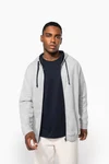 HERREN-KAPUZENSWEATSHIRT BICOLOR mit Reißverschluss