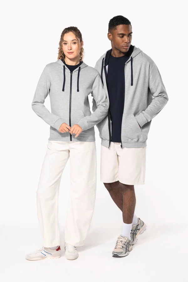 HERREN-KAPUZENSWEATSHIRT BICOLOR mit Reißverschluss