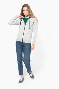 DAMEN-KAPUZENSWEATSHIRT BICOLOR mit Reißverschluss