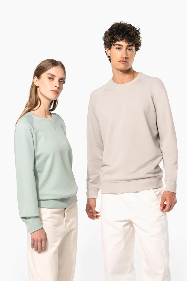 Herren Sweatshirt BIO-BAUMWOLLE Rundhalsausschnitt Raglanärmel