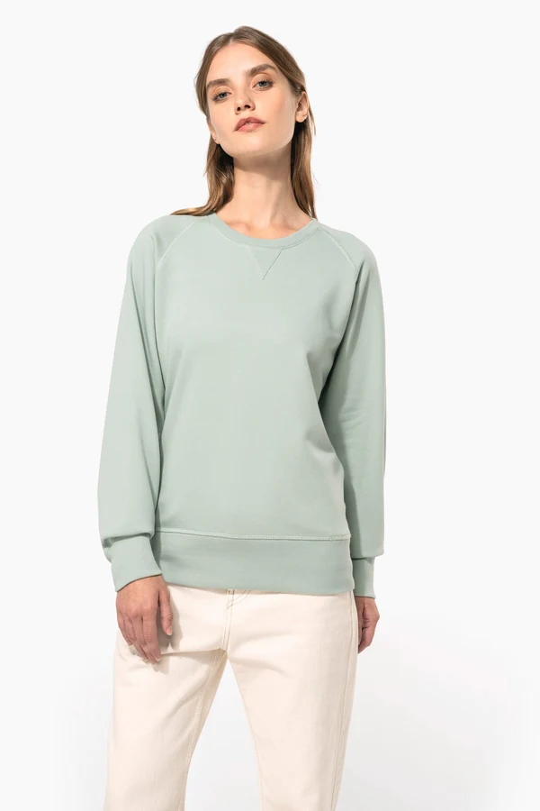 Damen Sweatshirt BIO-BAUMWOLLE Rundhalsausschnitt Raglanärmel