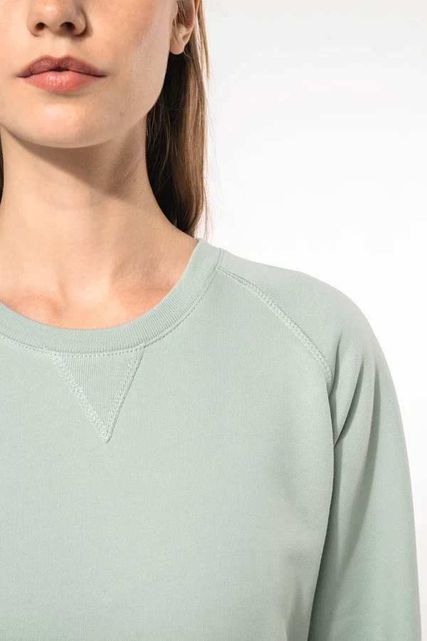 Damen Sweatshirt BIO-BAUMWOLLE Rundhalsausschnitt Raglanärmel