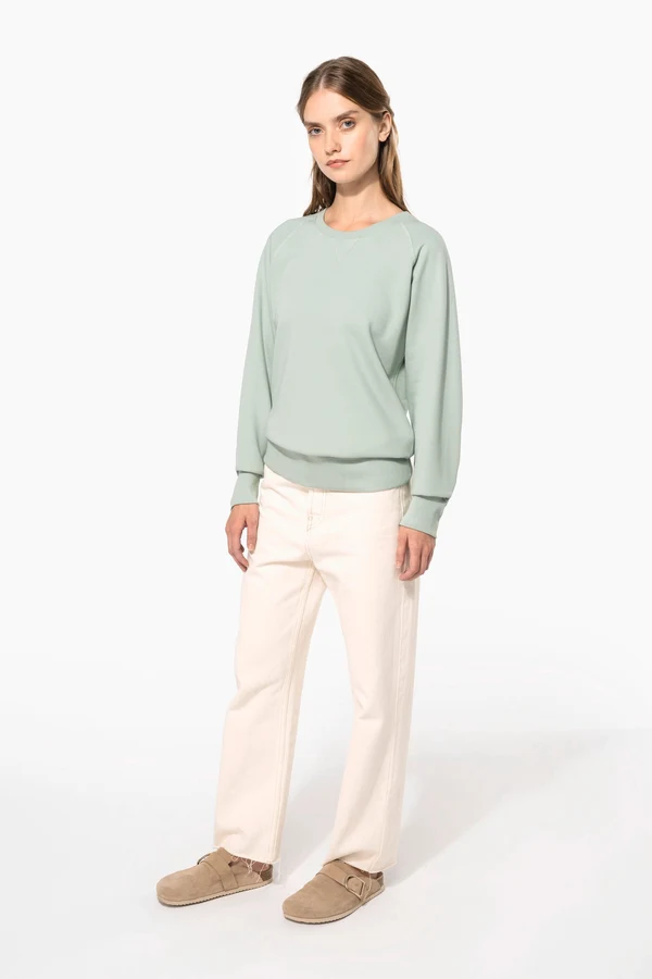 Damen Sweatshirt BIO-BAUMWOLLE Rundhalsausschnitt Raglanärmel