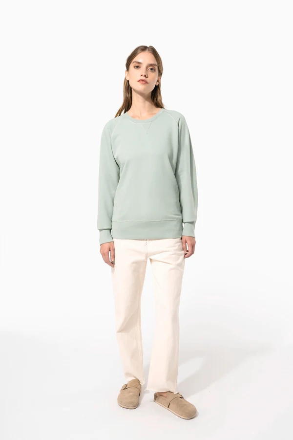 Damen Sweatshirt BIO-BAUMWOLLE Rundhalsausschnitt Raglanärmel