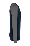 Zweifarbiges Herren-Sweatshirt French Terry mit Rundhalsausschnitt und Raglanärmeln AUS BIO-Baumwolle French Navy Heather / Grey Heather