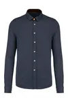 Jacquard Strickhemd langarm Jacquard blue