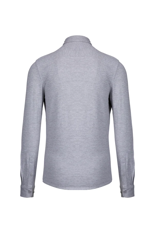 Langarmhemd aus Piqué Oxford Grey