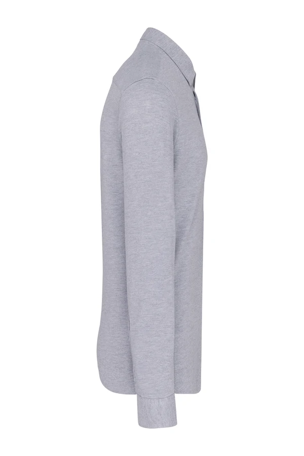 Langarmhemd aus Piqué Oxford Grey