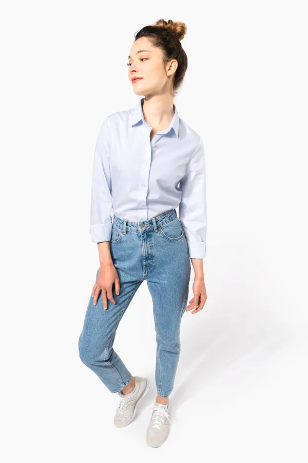 Langärmelige Popeline-Bluse