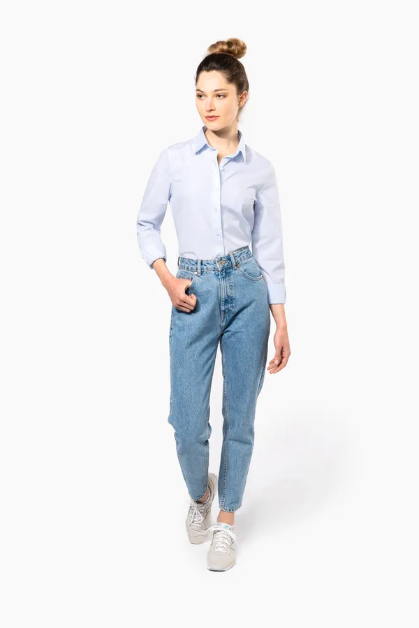 Langärmelige Popeline-Bluse