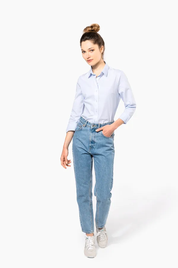Langärmelige Popeline-Bluse