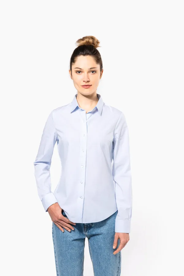 Langärmelige Popeline-Bluse