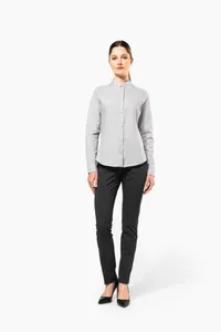 Damen hemdbluse mao-kragen langarm