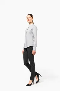 Damen hemdbluse mao-kragen langarm