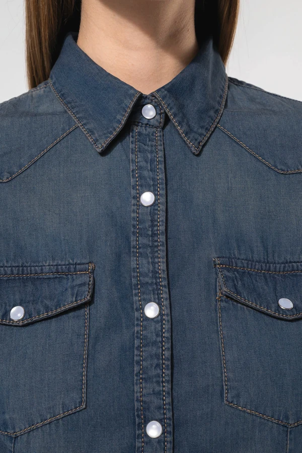 Damen denim-hemd langarm