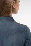 Damen denim-hemd langarm