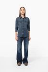 Damen denim-hemd langarm